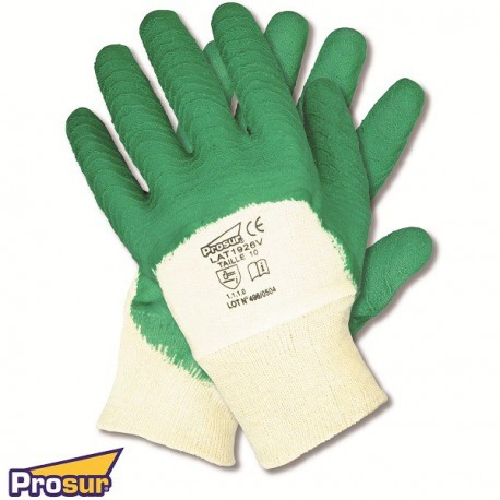 Gants latex crêpés vert 