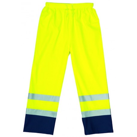 Pantalon PU hi viz jaune/marine 3  M 