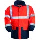 Veste HARBOR PU Hi viz orange/bleu marine 3M