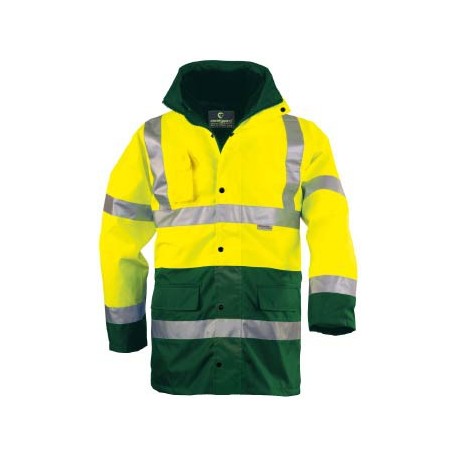 Parka polyester 4 en 1 hi-viz jaune vert 
