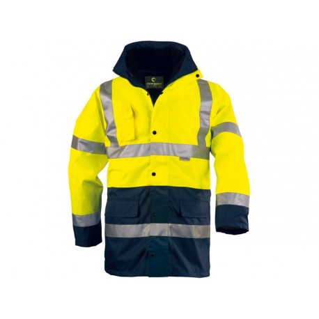 Parka polyester 40en 1 hi-viz jaune/marine