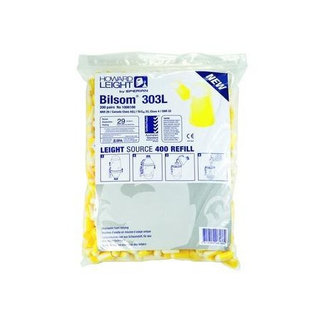 Recharge de 200 paires de Bouchons d'Oreille en mousse Bilsom303L 
