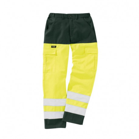 Pantalon hi-viz  coton/polyester jaune/vert foncé
