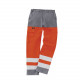 Pantalon hi-viz  coton/polyester orange/gris acier