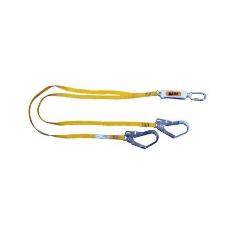 Longe de sécurité fourche avec 2 mousquetons et absorbeur d'énergie 1 M