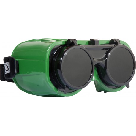 Lunettes de soudeur REVLUX Monture verte PVC - Oculaire Ø 50 protane 5 relevable