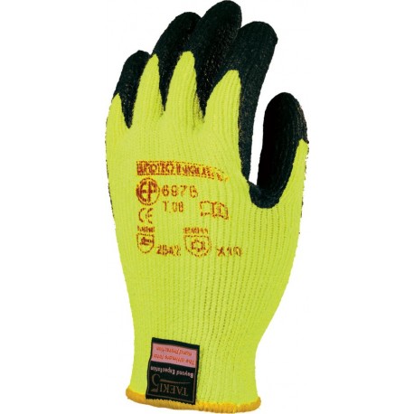 Gant TAEKI 5 Hi Viz paume enduite de micro mousse latex noir 