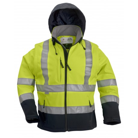 Veste SOFTSHELL hi-viz 2/1 manches amovible jaune