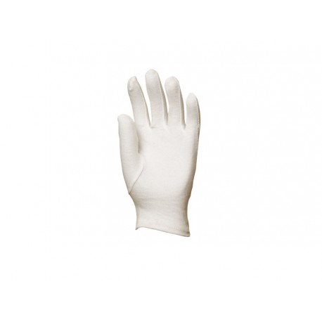 Gants coton jersey  cousus blanchis, coupe fourchette