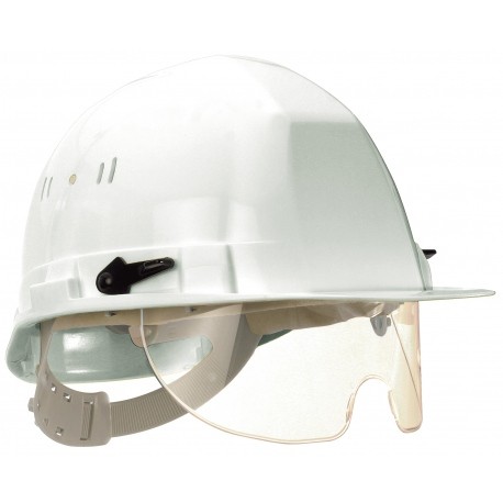 Casque de chantier avec lunette intégrée (EN 397) Blanc