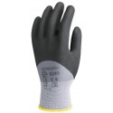Gants polyamide gris paume enduit polyurethane noir picots nitrile noirs T 10