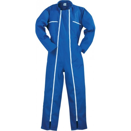 Combinaison 2 Zips polycoton bleu